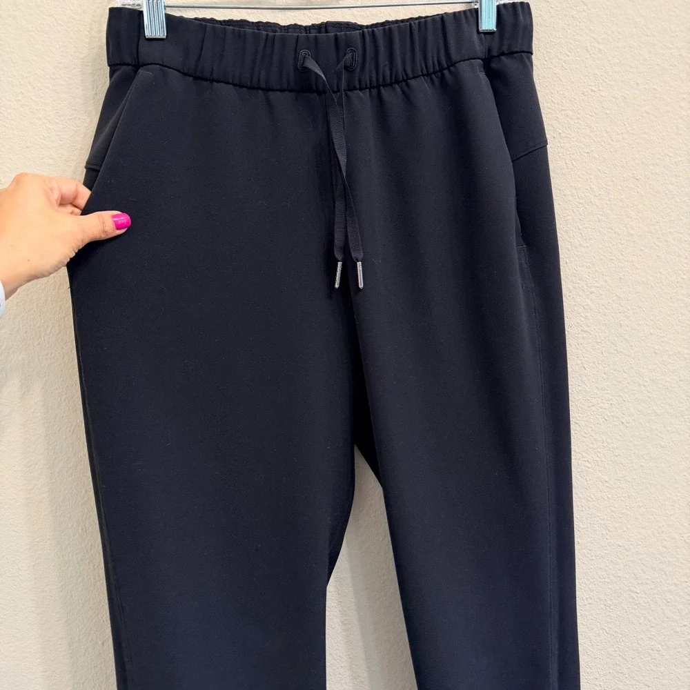 Lululemon On The Fly Jogger Pants Black 7/8 Length Travel Woven Mid Rise